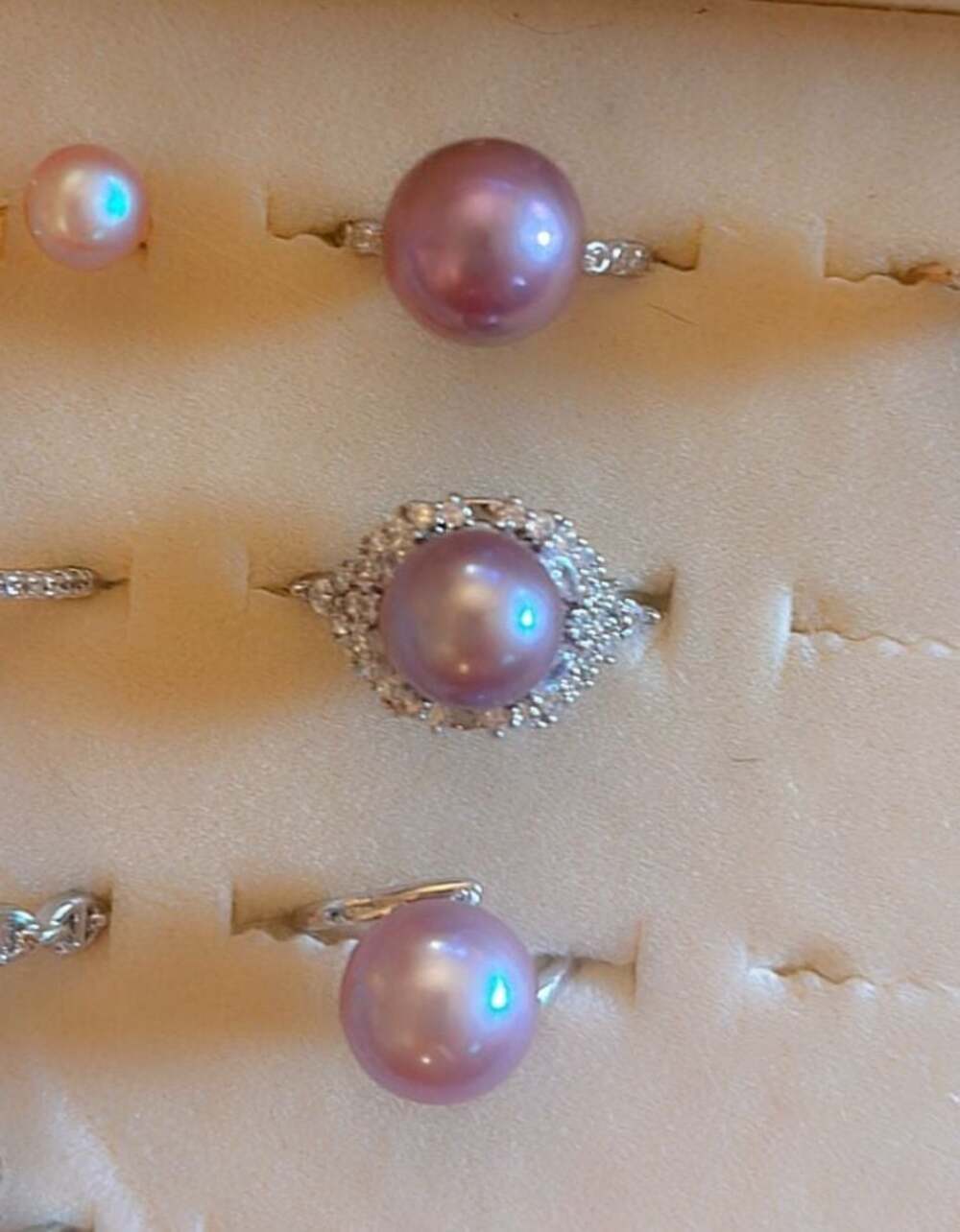 12mm + Natural Lavender Freshwater Pearl Cocktail Ring with Sterling Silver Band